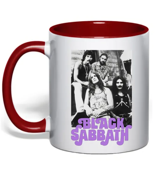 Чашка з кольоровою ручкою Ozzy Osbourne and Black Sabbath Червоний фото
