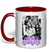 Чашка з кольоровою ручкою Ozzy Osbourne and Black Sabbath Червоний фото
