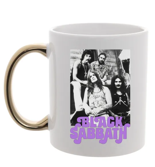 Чашка з кольоровою ручкою Ozzy Osbourne and Black Sabbath Золото фото