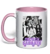 Чашка з кольоровою ручкою Ozzy Osbourne and Black Sabbath Ніжно рожевий фото