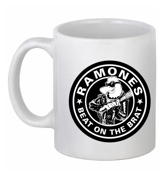 Чашка керамическая Ramones Beat on the brat Белый фото