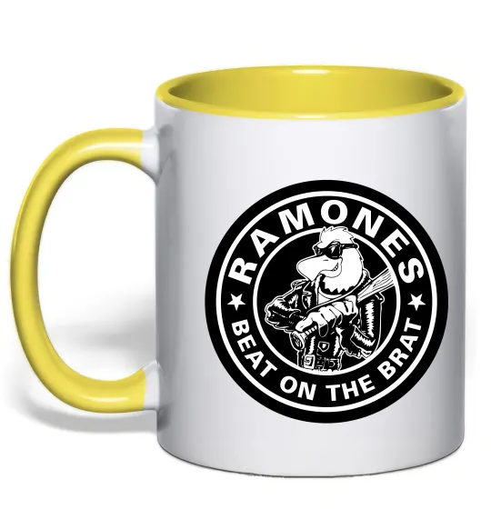 Чашка с цветной ручкой Ramones Beat on the brat Солнечно желтый фото