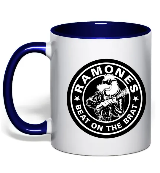 Чашка с цветной ручкой Ramones Beat on the brat Глубокий темно-синий фото