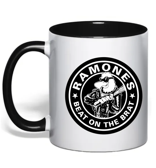 Чашка с цветной ручкой Ramones Beat on the brat Черный фото
