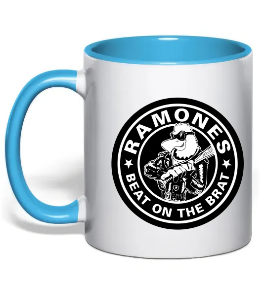 Чашка с цветной ручкой Ramones Beat on the brat Голубой фото