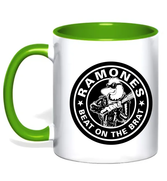 Чашка с цветной ручкой Ramones Beat on the brat Зеленый фото