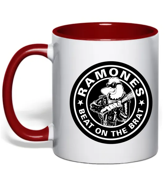 Чашка с цветной ручкой Ramones Beat on the brat Красный фото