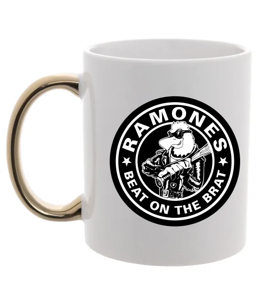 Чашка с цветной ручкой Ramones Beat on the brat Золото фото