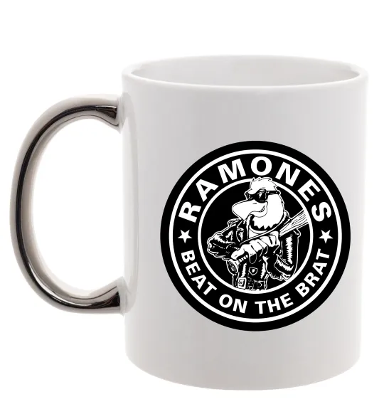Чашка с цветной ручкой Ramones Beat on the brat Серебро фото