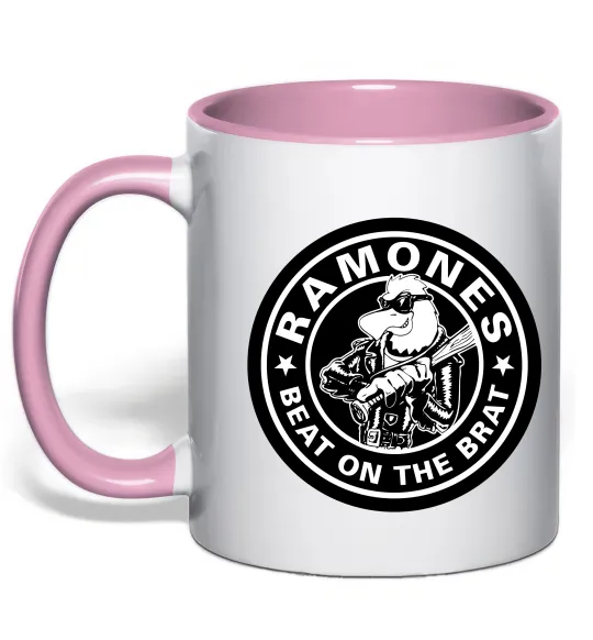 Чашка с цветной ручкой Ramones Beat on the brat Нежно розовый фото