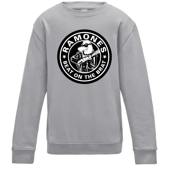 Детский Свитшот Ramones Beat on the brat Серый меланж фото