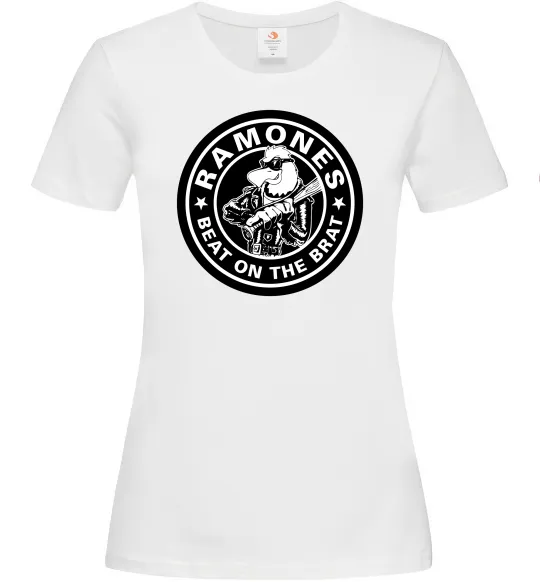 Женская футболка Ramones Beat on the brat Белый фото