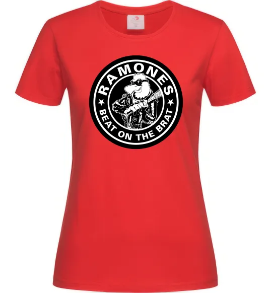 Женская футболка Ramones Beat on the brat Красный фото