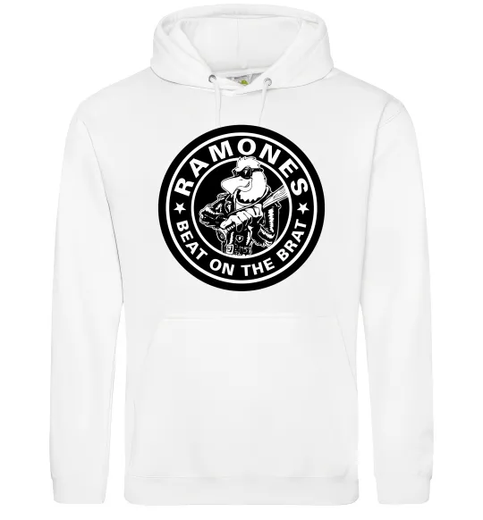 Женская толстовка (худи) Ramones Beat on the brat Белый фото
