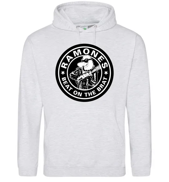 Женская толстовка (худи) Ramones Beat on the brat Серый меланж фото