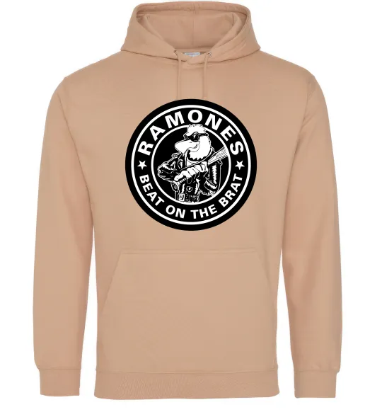 Женская толстовка (худи) Ramones Beat on the brat Песочный фото