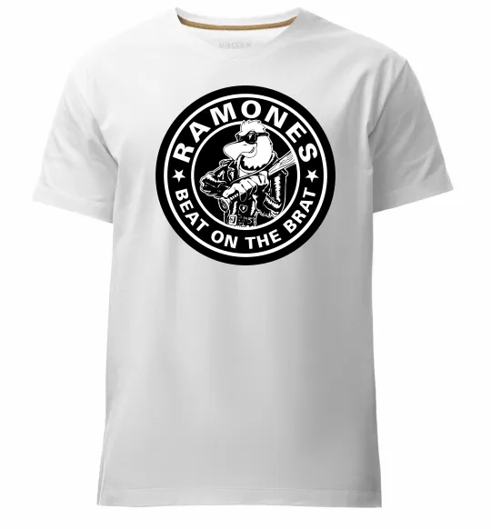 Мужская премиум футболка Ramones Beat on the brat Белый фото
