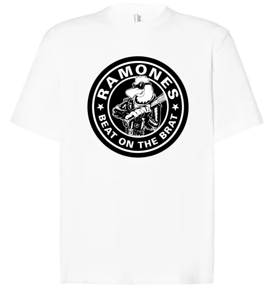 Футболка Оверсайз Ramones Beat on the brat Білий фото
