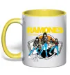 Чашка з кольоровою ручкою Ramones Road to ruin Лимонний фото