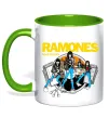 Чашка з кольоровою ручкою Ramones Road to ruin Зелений фото