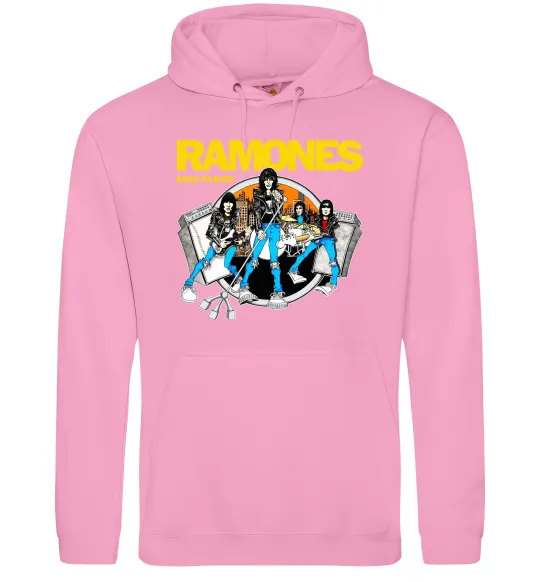 Чоловіча толстовка (худі) Ramones Road to ruin Рожевий фото