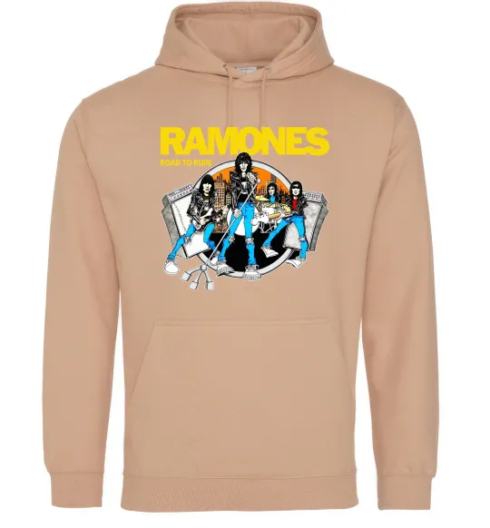 Чоловіча толстовка (худі) Ramones Road to ruin Пісочний фото