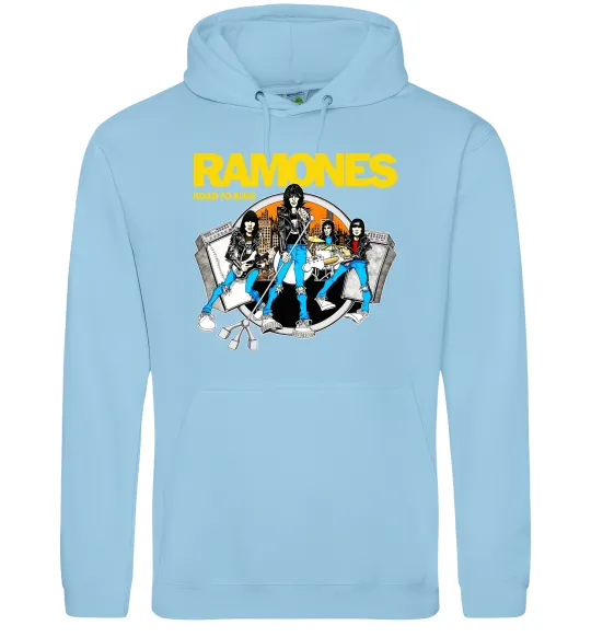 Чоловіча толстовка (худі) Ramones Road to ruin Блакитний фото