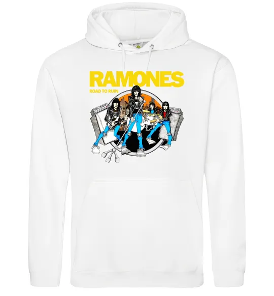 Жіноча толстовка (худі) Ramones Road to ruin Білий фото