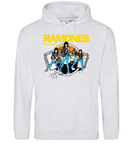 Жіноча толстовка (худі) Ramones Road to ruin Сірий меланж фото