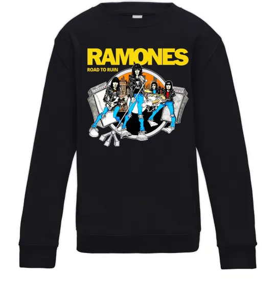 Детский Свитшот Ramones Road to ruin Черный фото