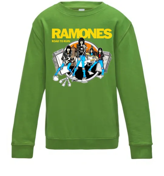 Детский Свитшот Ramones Road to ruin Лаймовый фото