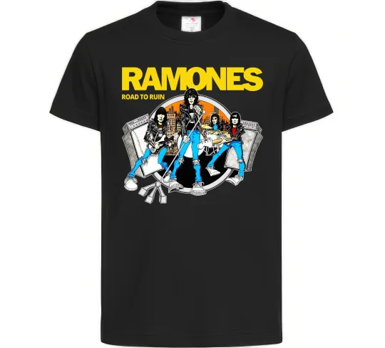 Дитяча футболка Ramones Road to ruin Чорний фото