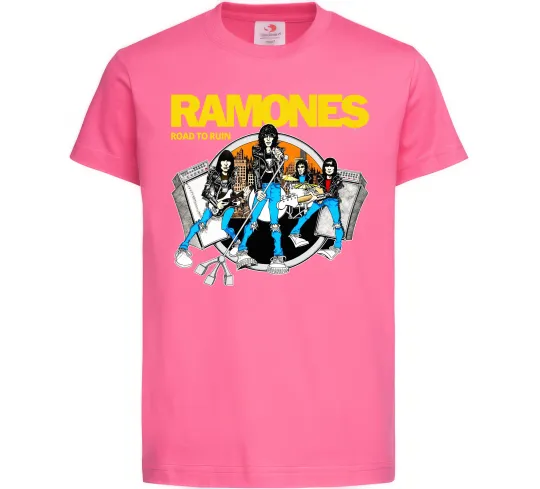 Дитяча футболка Ramones Road to ruin Яскраво-рожевий фото