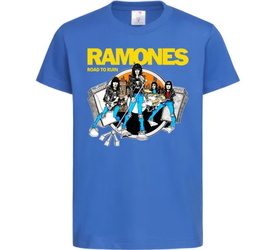 Дитяча футболка Ramones Road to ruin Яскраво-синій фото