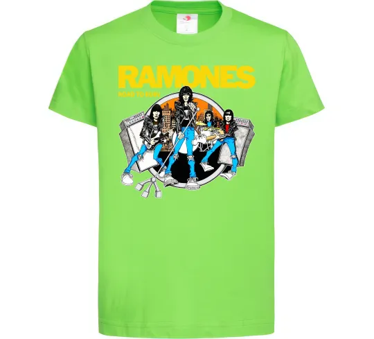 Дитяча футболка Ramones Road to ruin Лаймовий фото