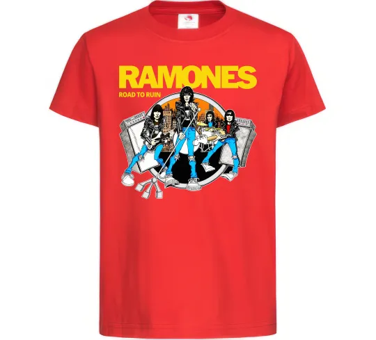 Дитяча футболка Ramones Road to ruin Червоний фото