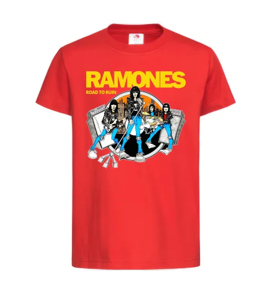 Детская футболка Ramones Road to ruin Красный фото
