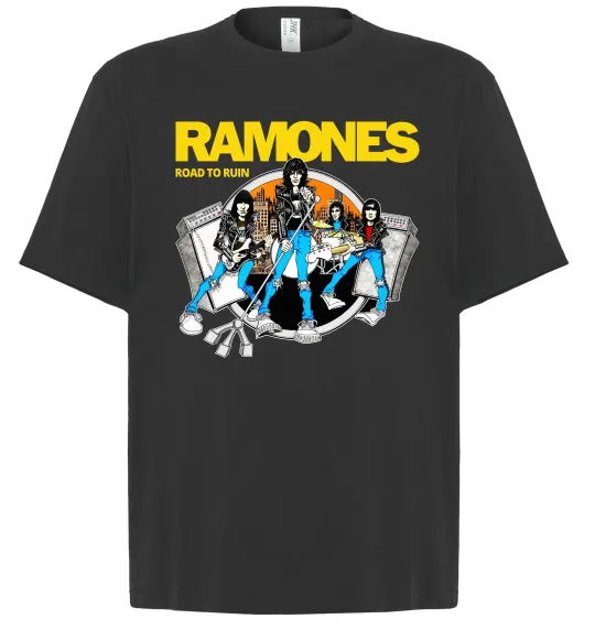 Футболка Оверсайз Ramones Road to ruin Черный фото