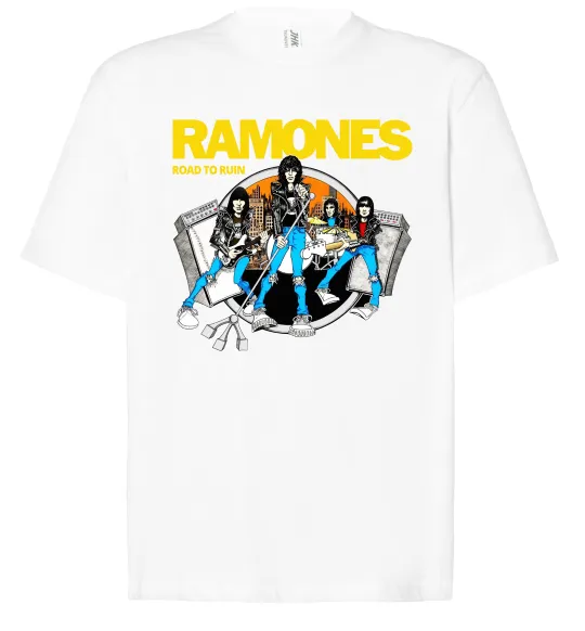 Футболка Оверсайз Ramones Road to ruin Белый фото
