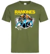 Мужская футболка Ramones Road to ruin Оливковый фото