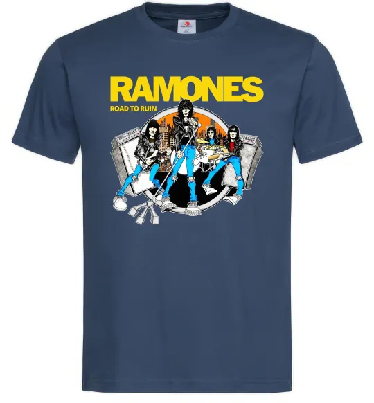Мужская футболка Ramones Road to ruin Темно-синий фото