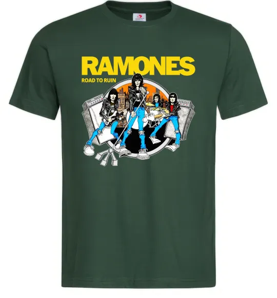 Мужская футболка Ramones Road to ruin Темно-зеленый фото
