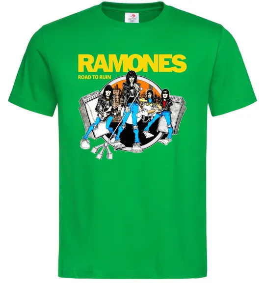 Мужская футболка Ramones Road to ruin Зеленый фото