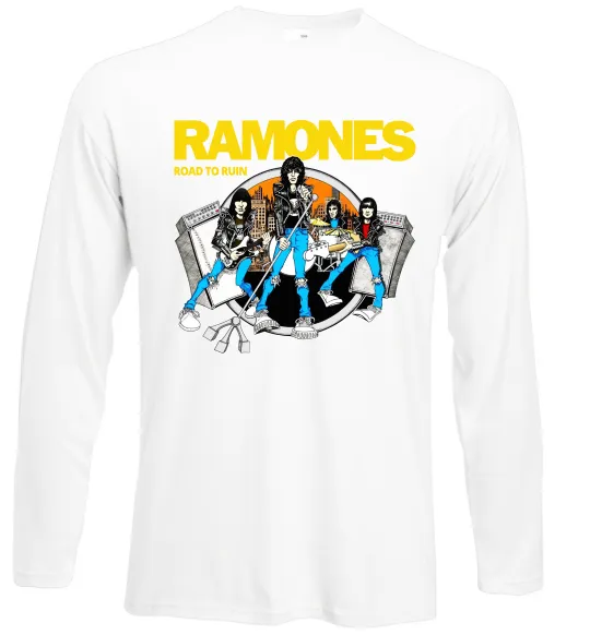 Лонгслив Ramones Road to ruin Белый фото
