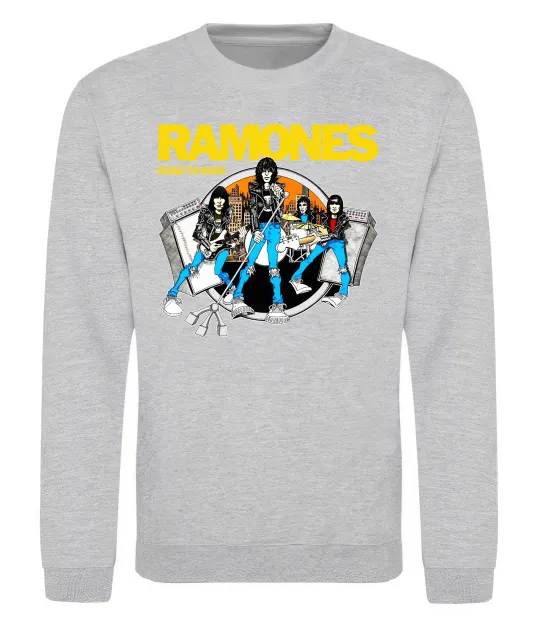 Свитшот Ramones Road to ruin Серый меланж фото