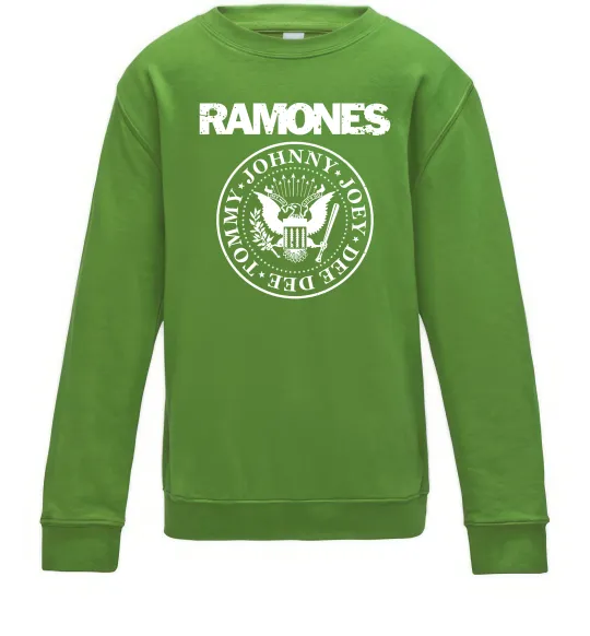 Детский Свитшот Ramones герб Лаймовый фото