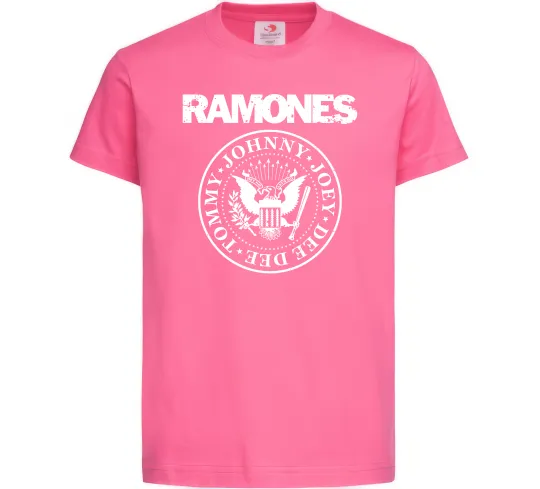 Дитяча футболка Ramones герб Яскраво-рожевий фото