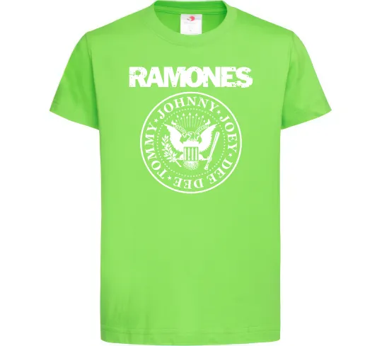 Дитяча футболка Ramones герб Лаймовий фото