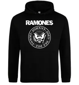 Женская толстовка (худи) Ramones герб Черный фото