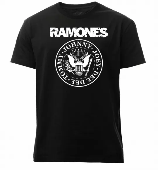 Чоловіча преміум футболка Ramones герб Чорний фото